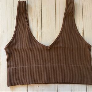 Indero Women’s Ribbed Seamless Crop Top Sz XL